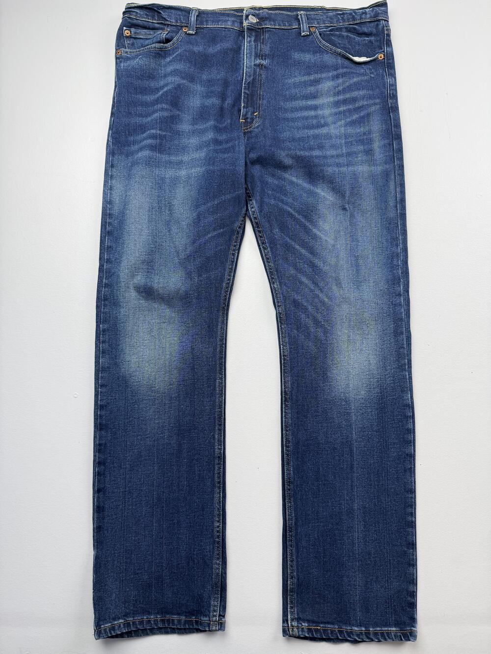 Levis 513 Jeans Mens 38x32 Blue Med Wash Denim Slim Straight Leg Casual